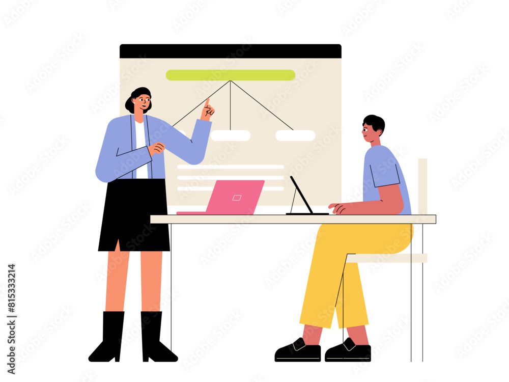 Meeting and presentation vector illustration Meeting and presentation vector illustration