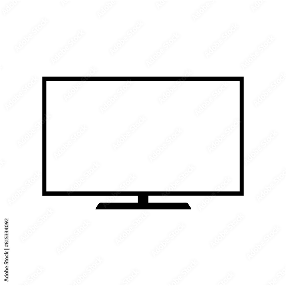 Led tv silhouette isolated on white background. Led tv icon vector illustration. Led tv silhouette isolated on white background. Led tv icon vector illustration.