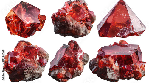 Exquisite Spessartine Garnet Collection: Vibrant Gemstones on Transparent Background for Stunning Digital Art, Perfect for Jewelry Design and Luxury Graphic Illustrations - Explore Now! photo