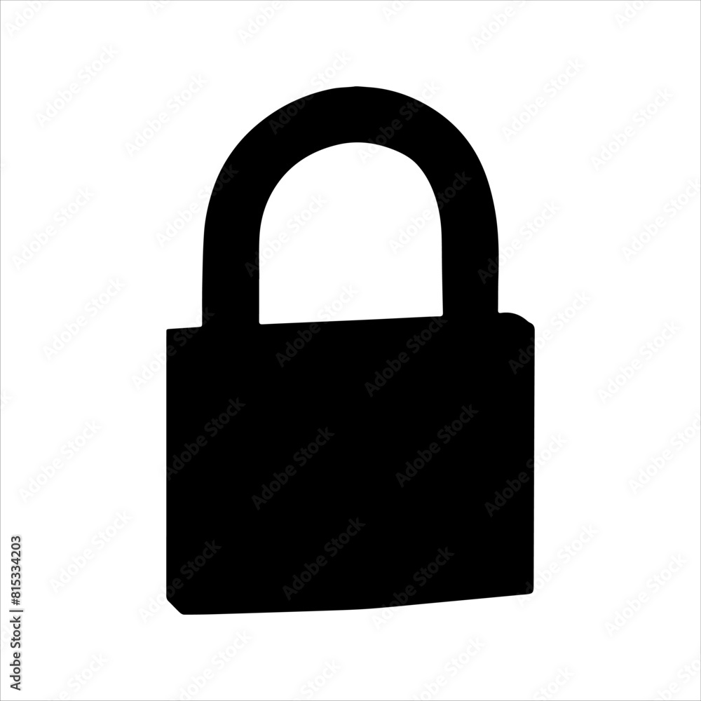 Padlock silhouette icon logo vector illustration isolated on white background Padlock silhouette icon logo vector illustration isolated on white background