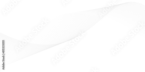 Abstract grey smooth wave lines Isolated on transparent background, Digital future technology concept background,