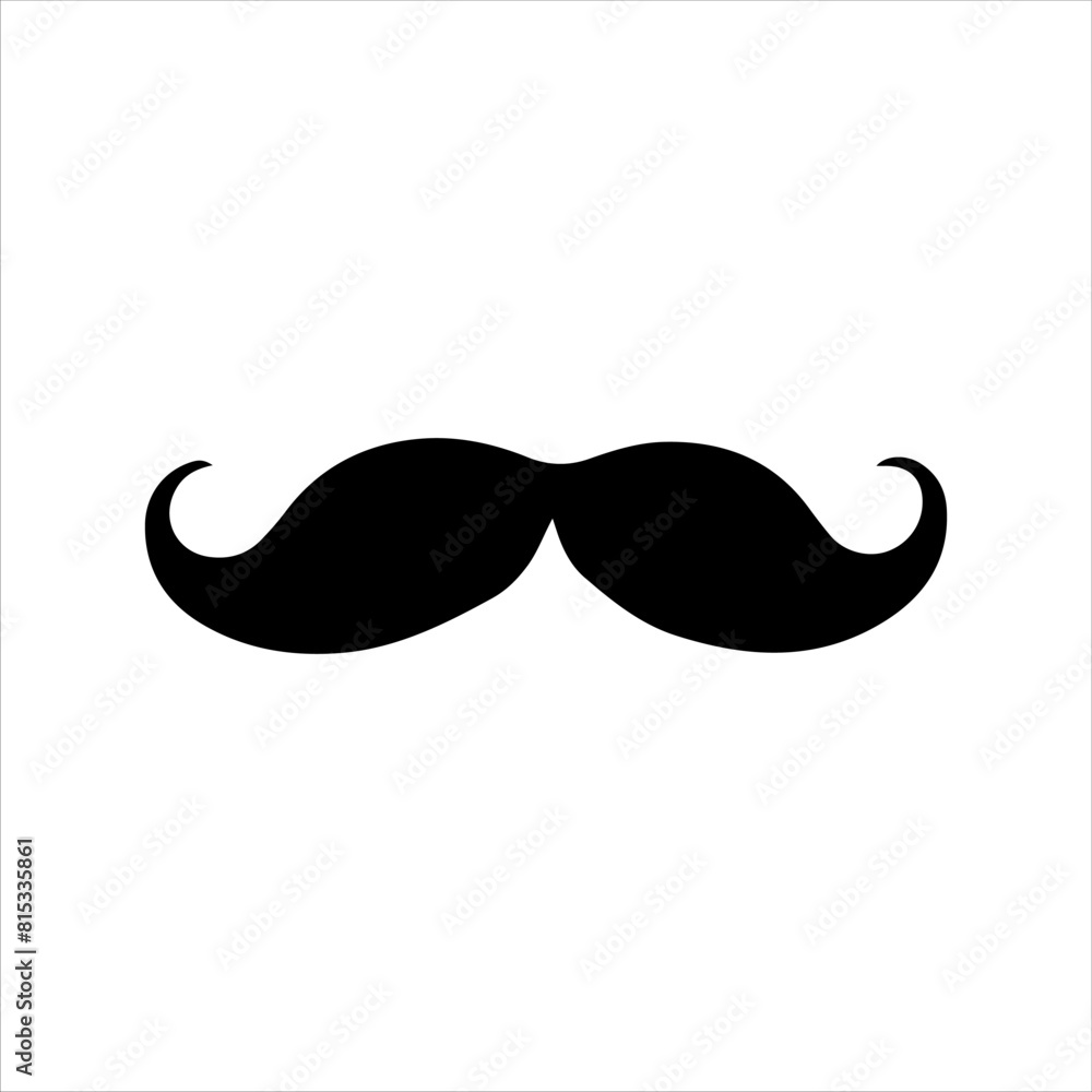 Mustach silhouette isolated on white background. Mustache icon vector illustration. Mustach silhouette isolated on white background. Mustache icon vector illustration.