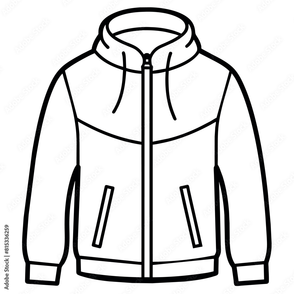 Windbreaker outline coloring book page line art illustration digital drawing Windbreaker outline coloring book page line art illustration digital drawing
