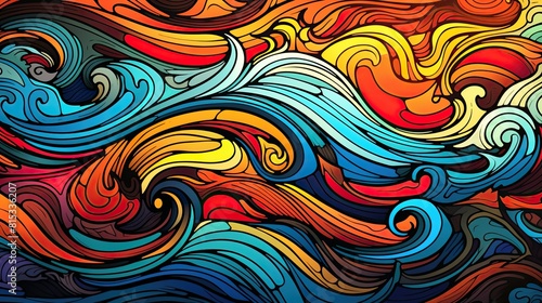 Abstract wavy background resembling a psychedelic oceanic scene