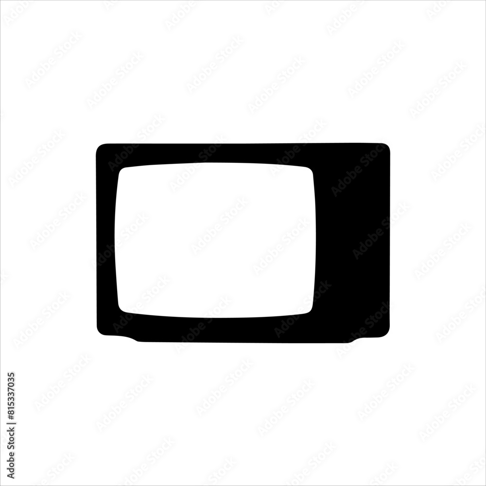 Old tv silhouette isolated on white background. Old tv icon vector illustration. Old tv silhouette isolated on white background. Old tv icon vector illustration.