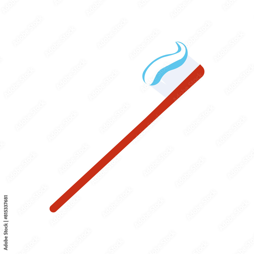 Dental concept. Toothbrush with toothpaste isolated. Flat design, care health, hygiene healthy Dental concept. Toothbrush with toothpaste isolated. Flat design, care health, hygiene healthy