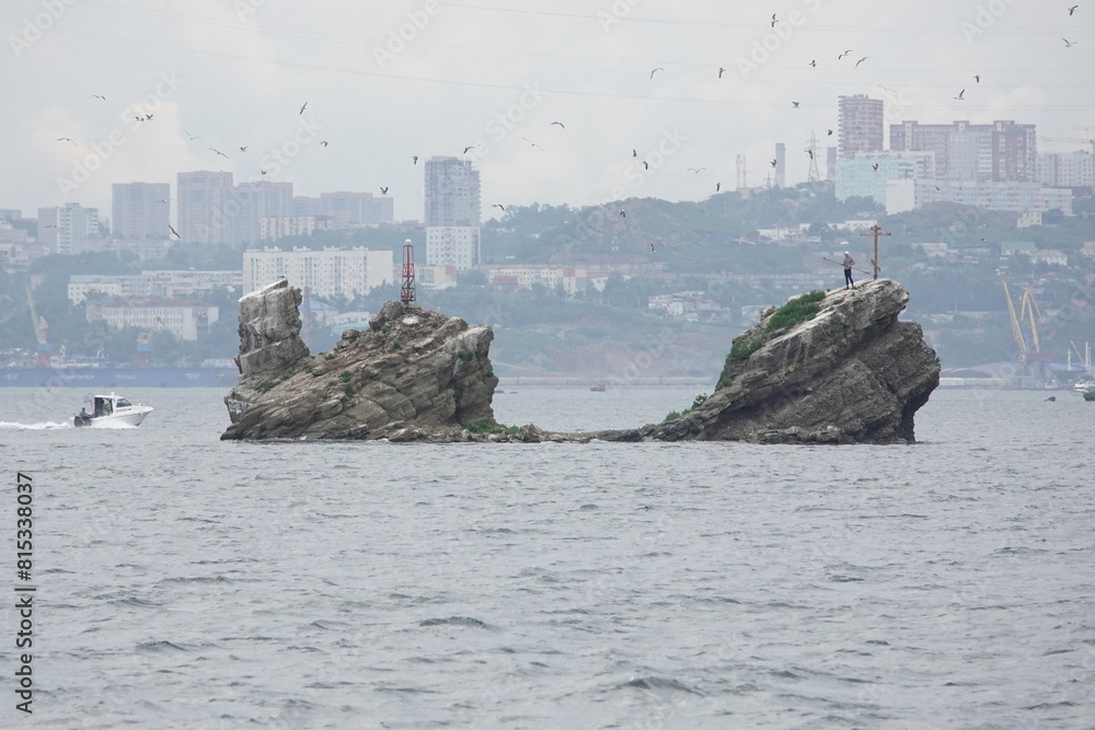 Ushi Island in the Amur Bay near Russky Island, Vladivostok Ushi Island in the Amur Bay near Russky Island, Vladivostok