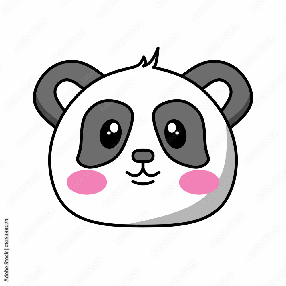 Vector cute Panda with happy expression Vector cute Panda with happy expression