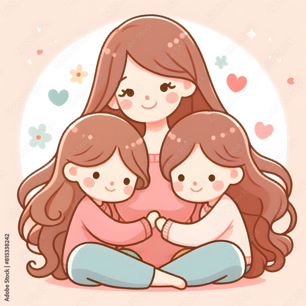 AI Generate of Happy Mother's Day Vector, Mother and Children, Mother and Daughter, Mother and Son. AI Generate of Happy Mother's Day Vector, Mother and Children, Mother and Daughter, Mother and Son.