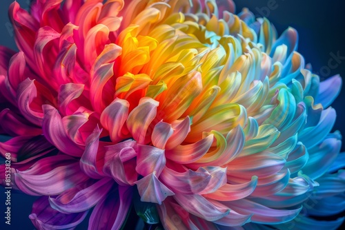The vibrant colors of a mutated flower  super realistic