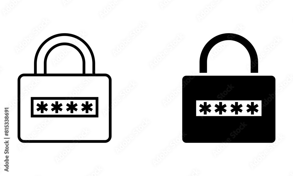 Padlock with password symbol, privacy and security icon vector Padlock with password symbol, privacy and security icon vector