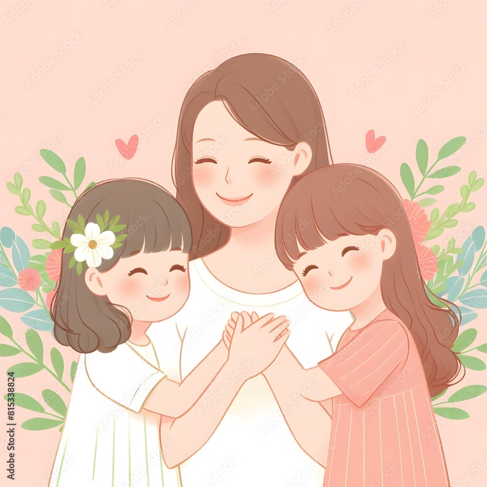AI Generate of Happy Mother's Day Vector, Mother and Children, Mother and Daughter, Mother and Son. AI Generate of Happy Mother's Day Vector, Mother and Children, Mother and Daughter, Mother and Son.