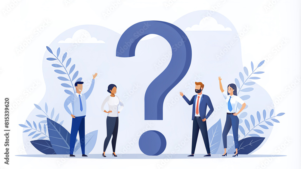 Obraz premium business people with question mark