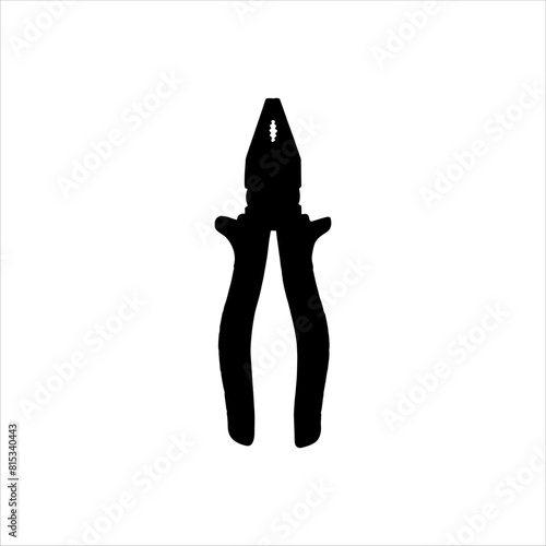 Pliers silhouette isolated on white background. Pliers icon vector illustration.