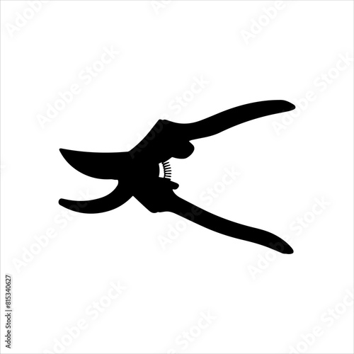 Garden pruner silhouette icon logo vector illustration isolated on white background