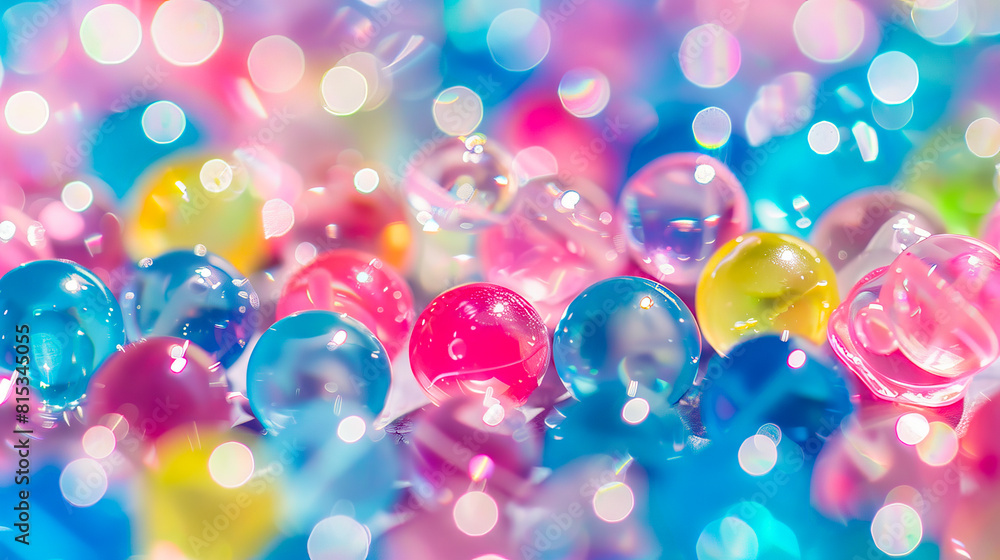 A colorful background with many colorful bubbles.