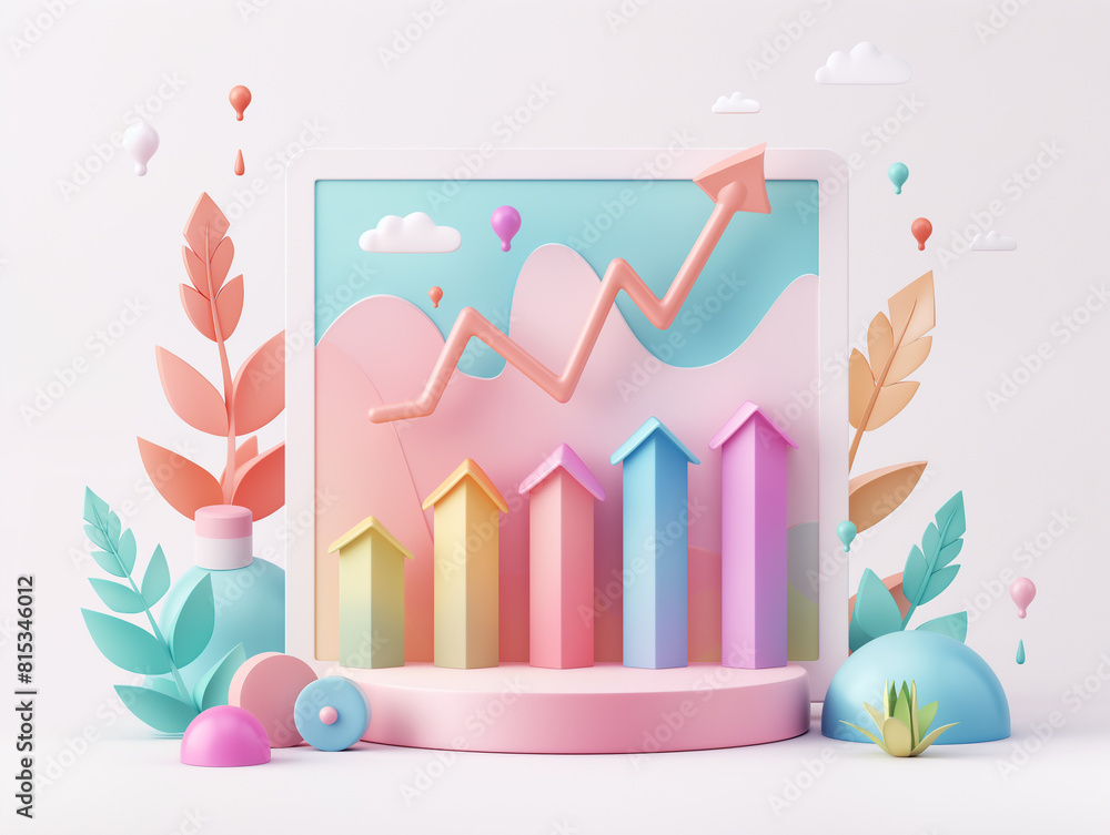 3D rendering of aBiao Zhang Tai Tong Ji gurahu with pastel colors and a pink background. 3D rendering of aBiao Zhang Tai Tong Ji gurahu with pastel colors and a pink background.
