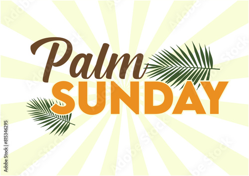 sunday palm with cross and palm leaves
