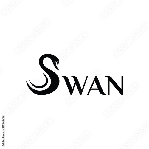 Initial letter S swan logo design. swan typography vector illustration