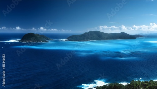 a breathtaking ocean landscape with blue glowing water
