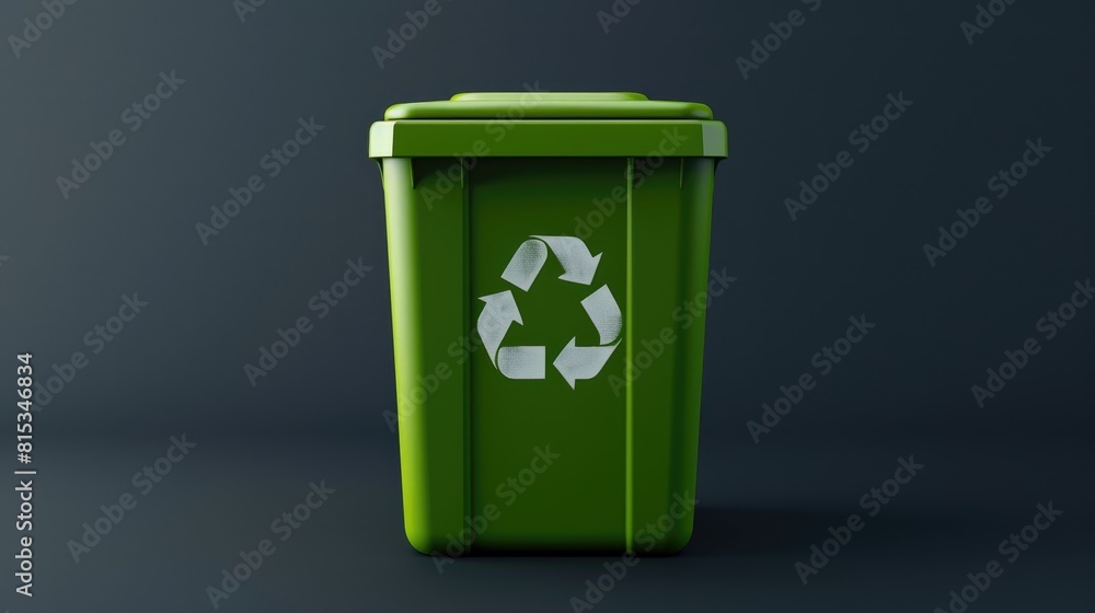 Recycling bin icon isolated on a dark background Recycling bin icon isolated on a dark background