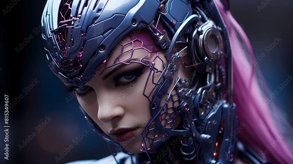 Digital technology black and purple cyberpunk robot poster background Digital technology black and purple cyberpunk robot poster background