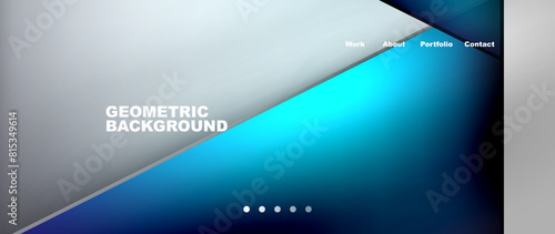 Metal triangles with colorful bright triangles. Geometric modern minimalist design template