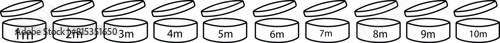 Set of Round tub with cap opened in Linear styles with editable stock. Periods After Opening months, shelf life vectors icons. Pao symbols expiration date packaging symbols on transparent background.