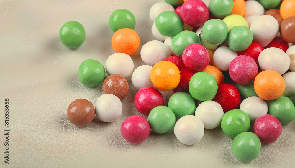 Brightly colored gum balls laying flat, background Brightly colored gum balls laying flat, background