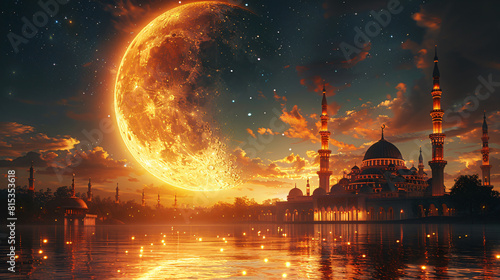 Eid Al-Fitr, A Vector Illustration Masterpiece Celebrating the Spirit of a Cherished Muslim Festival 