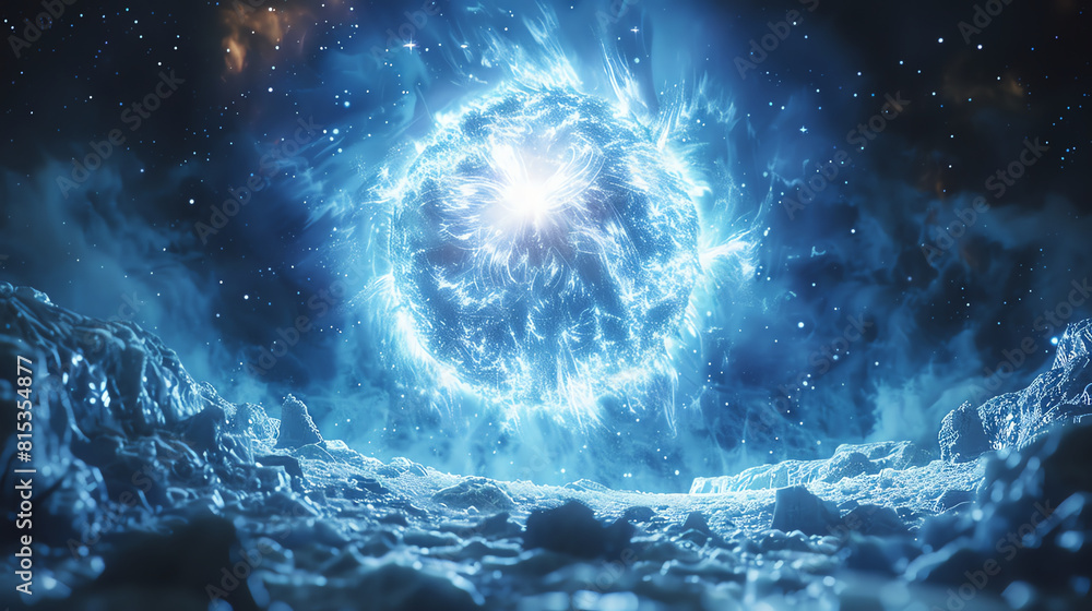 neutron star, dense neutron star. Close-up, hyper-realistic 3D neutron star, dense neutron star. Close-up, hyper-realistic 3D
