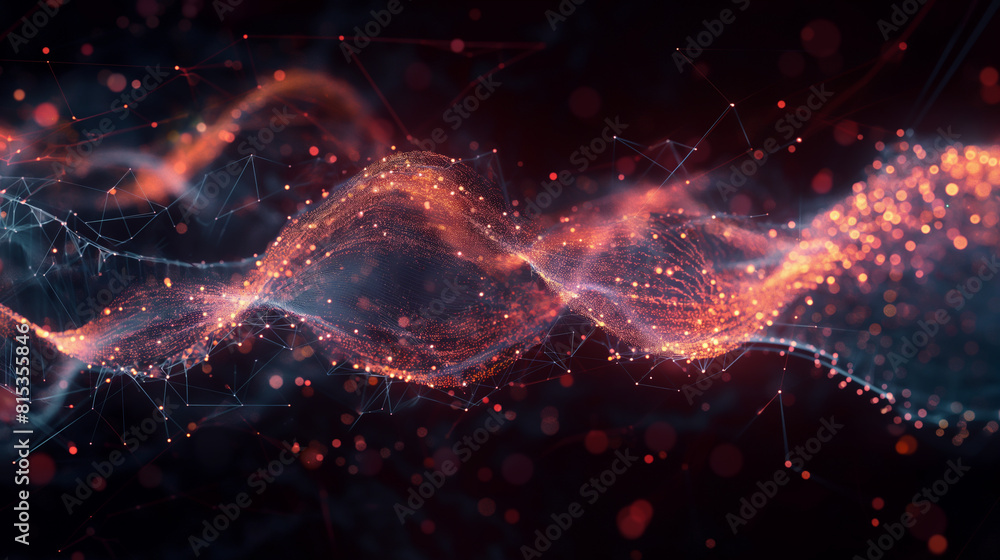 Fototapeta premium Abstract background with dynamic particles.