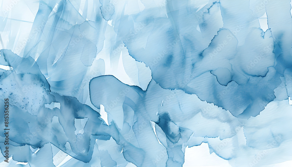 Fototapeta premium Abstract watercolor background in blue colors. Suitable for artistic and creative projects, illustration, or as a calming wallpaper.