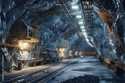Challenging Uranium Ore Mining in Rugged Industrial Environment with Specialized Equipment and Rendering