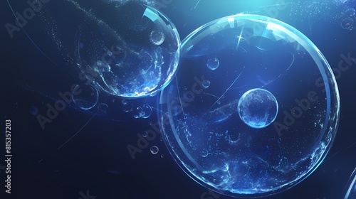 Wallpaper Mural Digital technology blue and black curve circle lens aperture poster background Torontodigital.ca