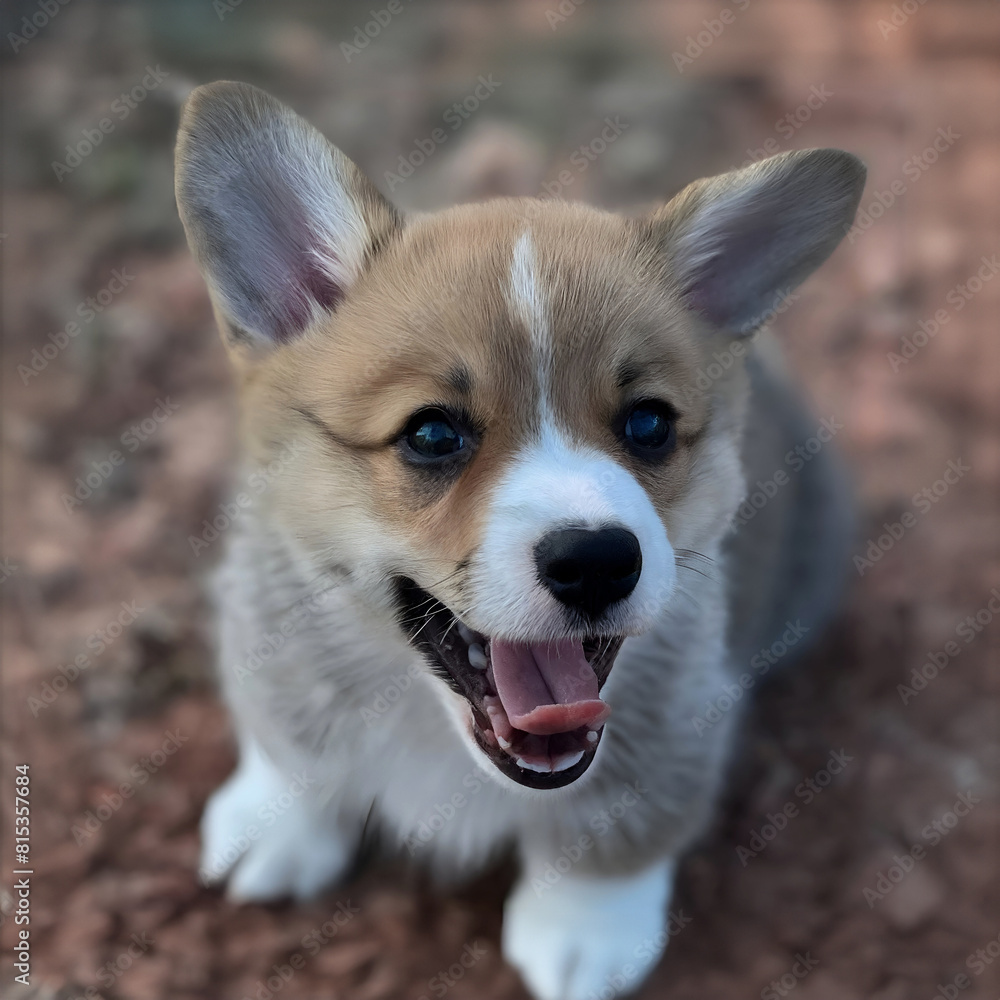 Laughing Corgi Pup: Captured Happiness Laughing Corgi Pup: Captured Happiness