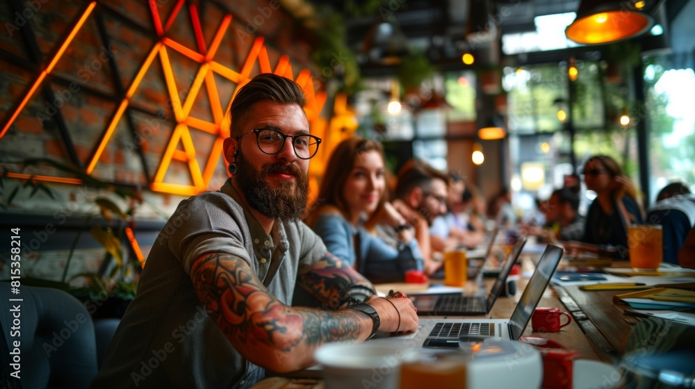 Obraz premium Diverse group of business professionals working together