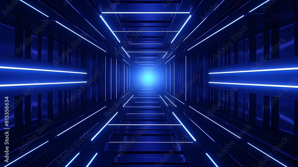 Digital technology blue and black grid future tunnel poster background Digital technology blue and black grid future tunnel poster background