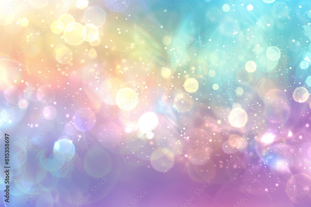 Abstract banner with blurred bokeh effect. They come in a rainbow of pastel purples, blues, golden yellows, silvery whites, and light pinks. The bokeh effect is blended smoothly Abstract banner with blurred bokeh effect. They come in a rainbow of pastel purples, blues, golden yellows, silvery whites, and light pinks. The bokeh effect is blended smoothly