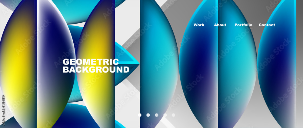Fototapeta premium Colorful gradients with abstract geometric shapes. Vector Illustration For Wallpaper, Banner, Background, Card, Book Illustration, landing page