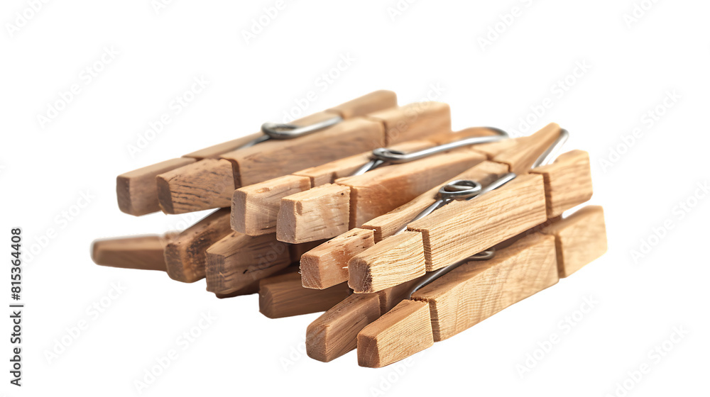 Wooden clothespins isolated on transparent background Wooden clothespins isolated on transparent background