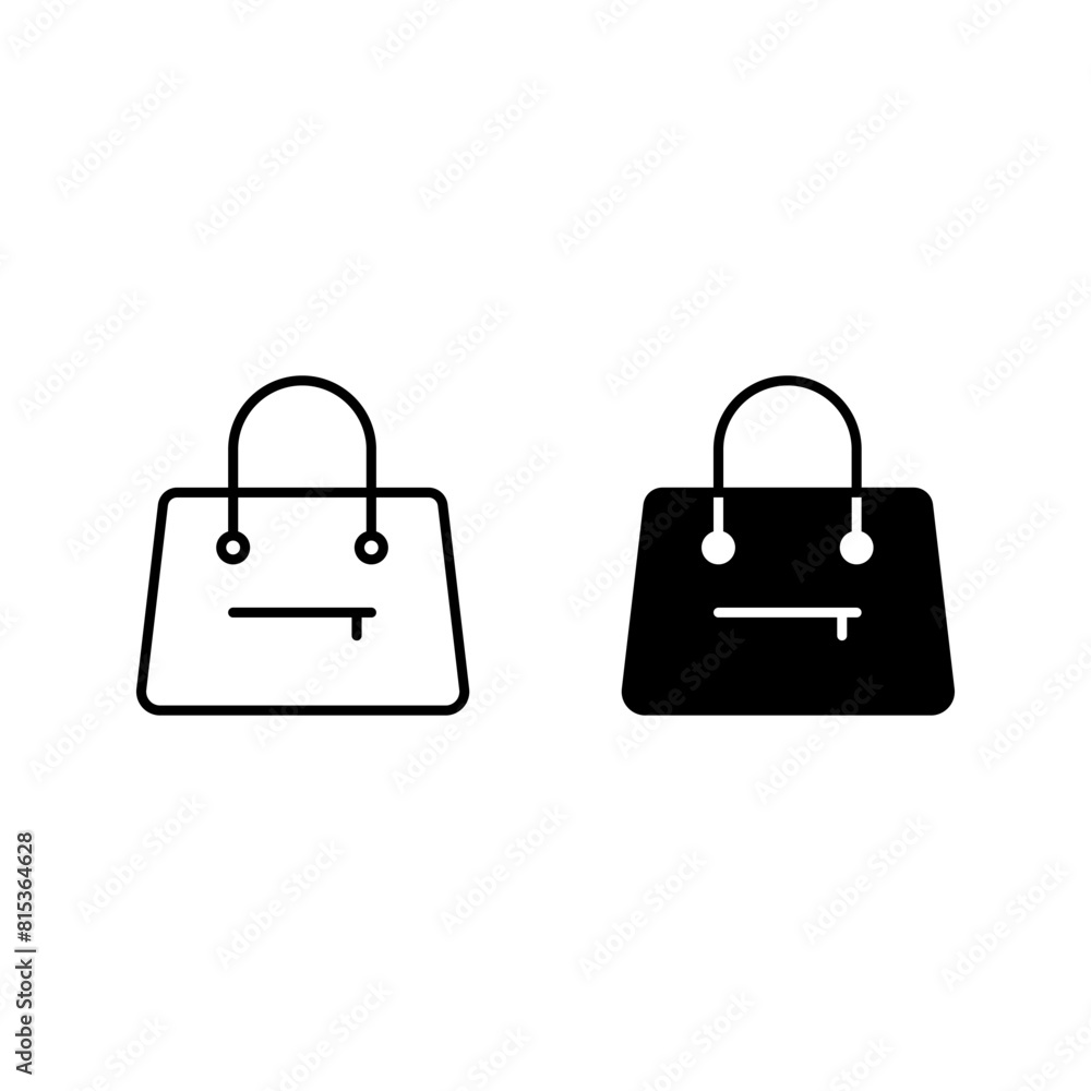 handbag icon. women bag sign color editable handbag icon. women bag sign color editable