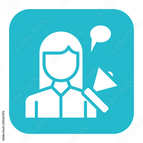 PR Specialist Female icon vector image. Can be used for Public Relations Agency.