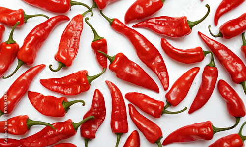 bhut jolokia ghost pepper isolated on white background. fresh Carolina Reaper. Red Hot Chili Pepper On White Background photo