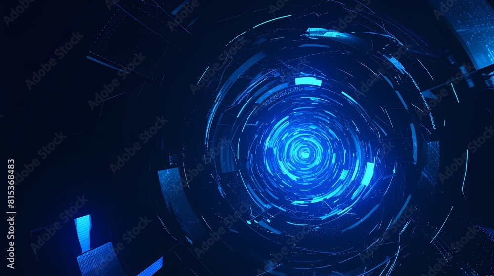 Digital technology blue and black spiral lines poster PPT background Digital technology blue and black spiral lines poster PPT background