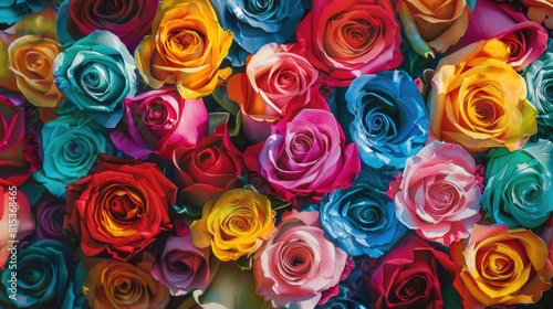 A vibrant backdrop of colorful roses sets the stage for a perfect gift ideal for special occasions like holidays and Valentine s Day showcasing both beauty and quality