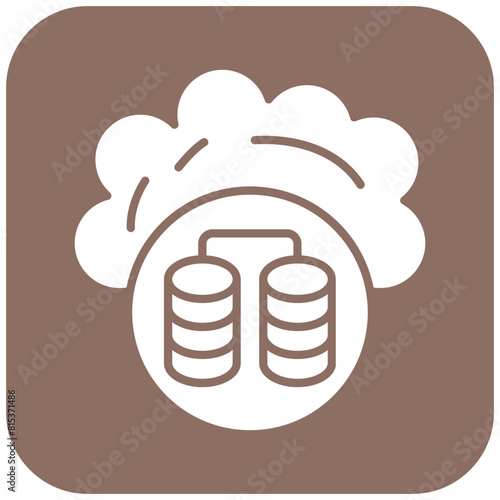 Cloud Database icon vector image. Can be used for Web Hosting.