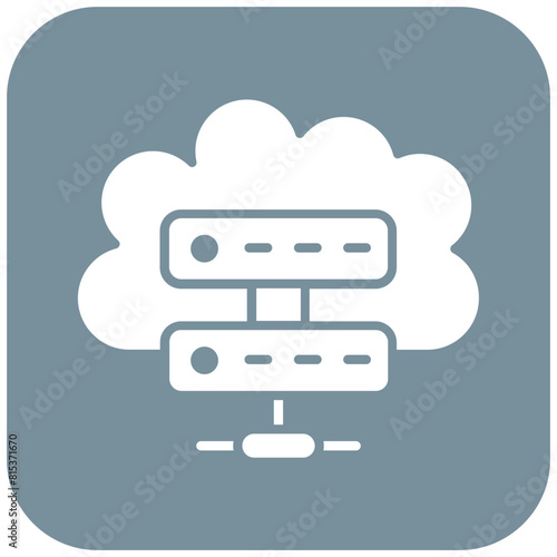 Database Center icon vector image. Can be used for Web Hosting.