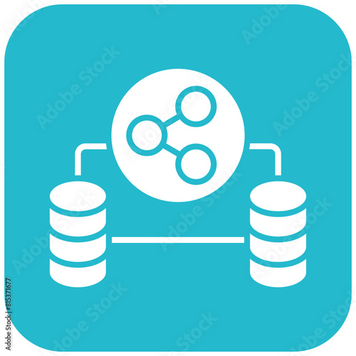 Database Sharing icon vector image. Can be used for Web Hosting.