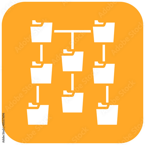Folders Network Structure icon vector image. Can be used for Web Hosting.